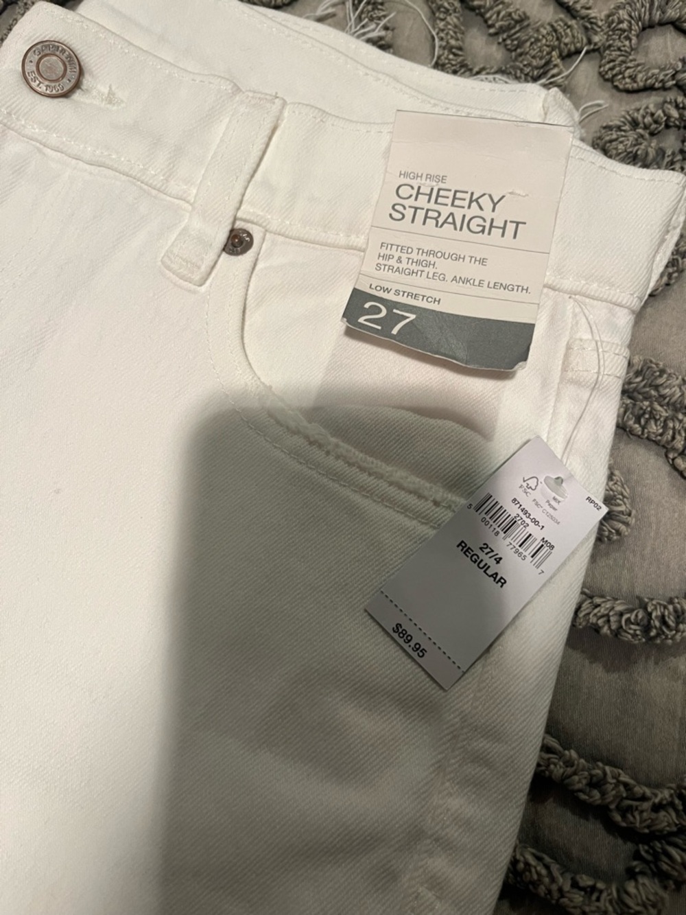 GAP Cheeky Straight High-Rise Jeans in White